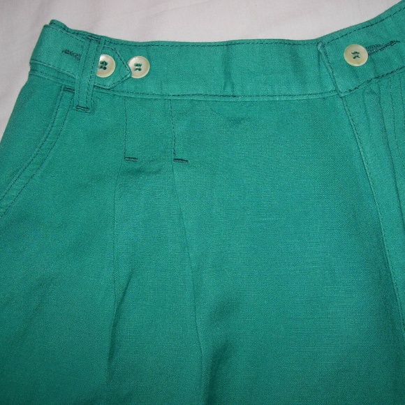 Essentials Style Green Shorts Linen Blend 14 P - Picture 8 of 8